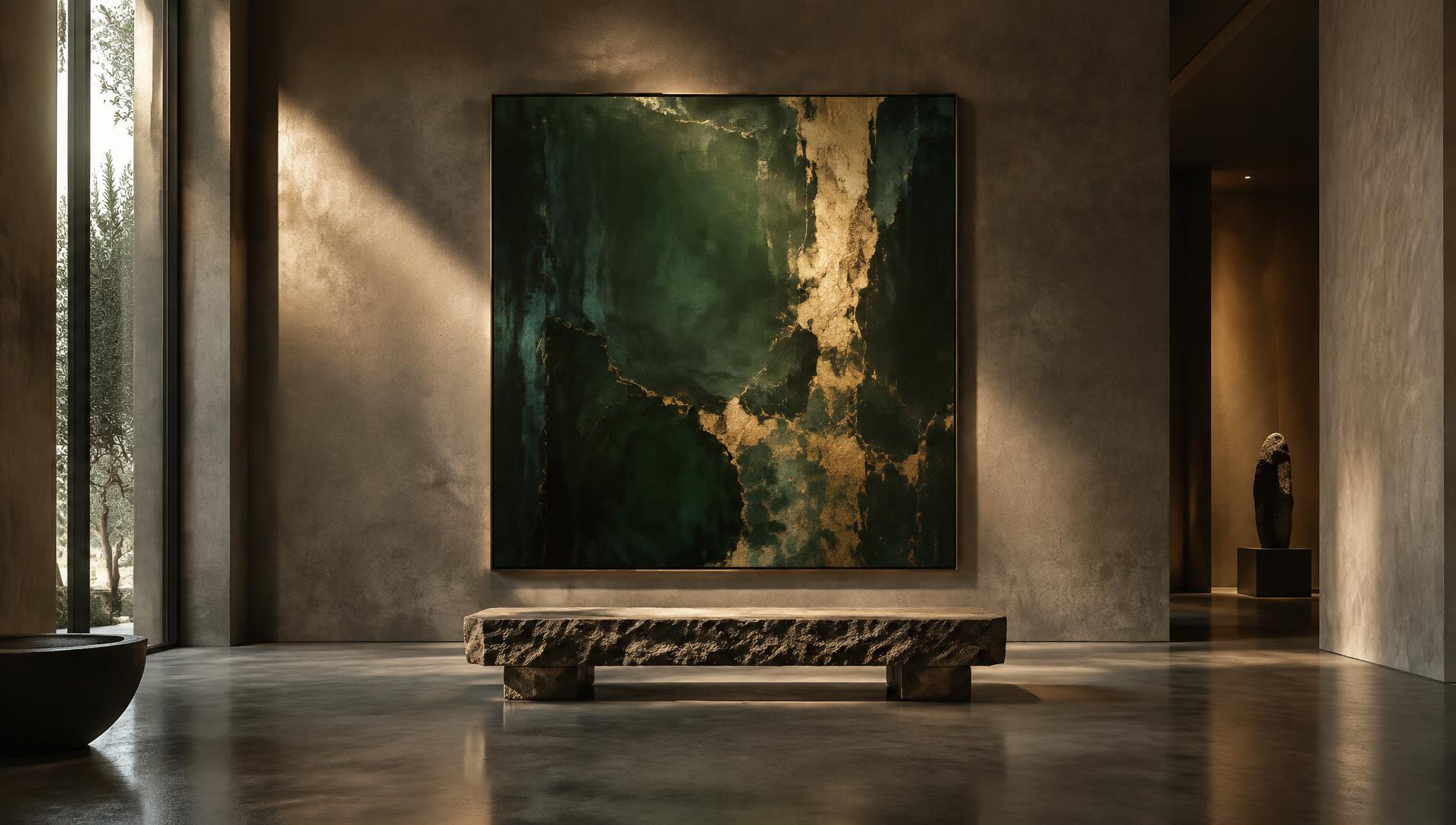 Monoimanii art installed in a sculptural gallery interior